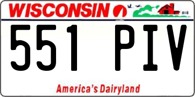WI license plate 551PIV