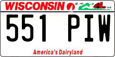 WI license plate 551PIW