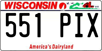 WI license plate 551PIX