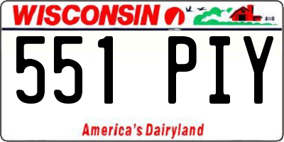 WI license plate 551PIY