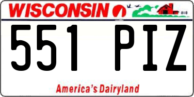 WI license plate 551PIZ