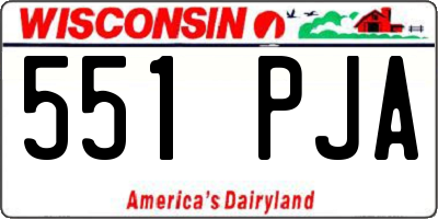 WI license plate 551PJA