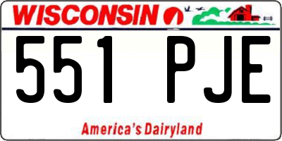 WI license plate 551PJE