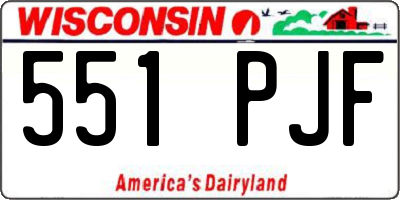 WI license plate 551PJF