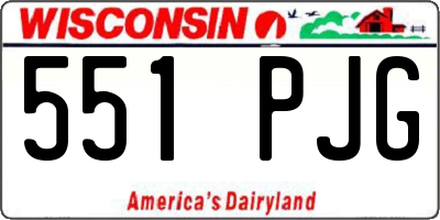 WI license plate 551PJG