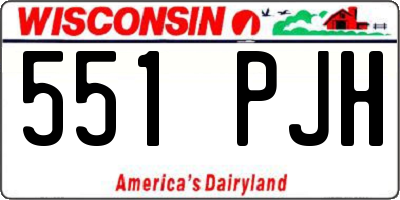 WI license plate 551PJH