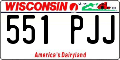 WI license plate 551PJJ
