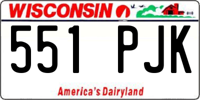 WI license plate 551PJK