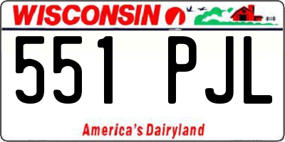 WI license plate 551PJL