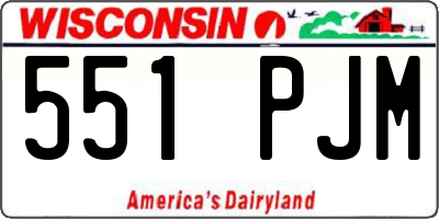 WI license plate 551PJM