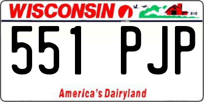 WI license plate 551PJP