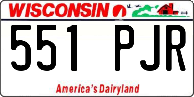 WI license plate 551PJR