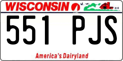 WI license plate 551PJS