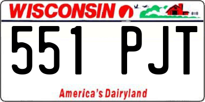 WI license plate 551PJT