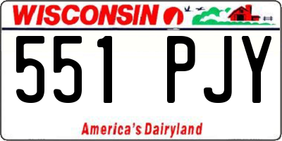 WI license plate 551PJY