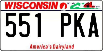WI license plate 551PKA