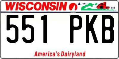 WI license plate 551PKB