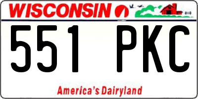 WI license plate 551PKC
