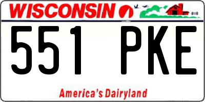 WI license plate 551PKE