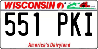 WI license plate 551PKI