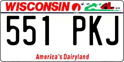 WI license plate 551PKJ