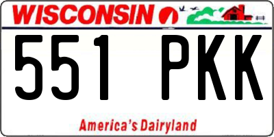 WI license plate 551PKK