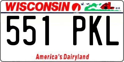 WI license plate 551PKL