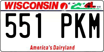 WI license plate 551PKM
