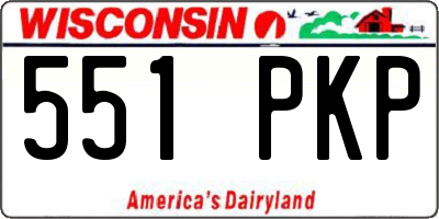 WI license plate 551PKP