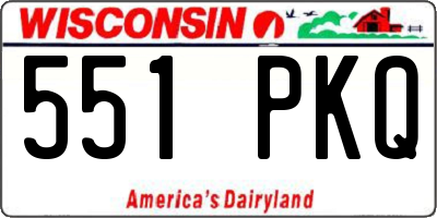WI license plate 551PKQ