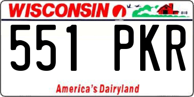 WI license plate 551PKR