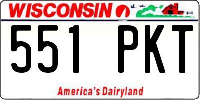 WI license plate 551PKT