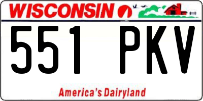 WI license plate 551PKV
