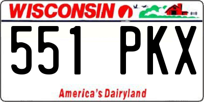 WI license plate 551PKX
