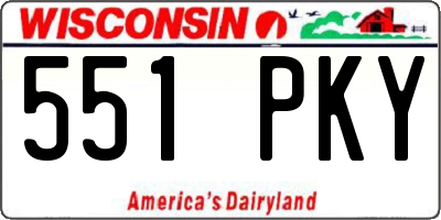 WI license plate 551PKY