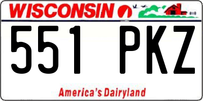 WI license plate 551PKZ