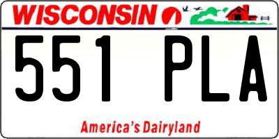 WI license plate 551PLA