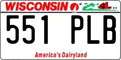 WI license plate 551PLB