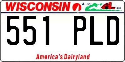 WI license plate 551PLD