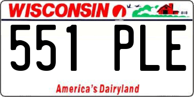 WI license plate 551PLE