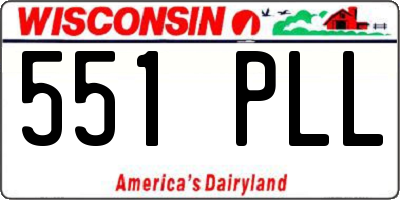 WI license plate 551PLL