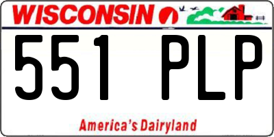 WI license plate 551PLP