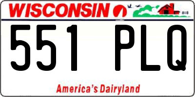 WI license plate 551PLQ