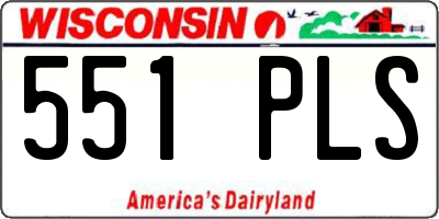 WI license plate 551PLS
