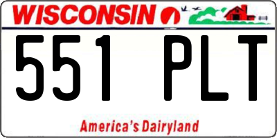 WI license plate 551PLT