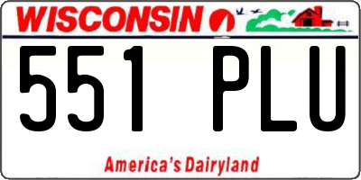 WI license plate 551PLU