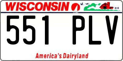 WI license plate 551PLV
