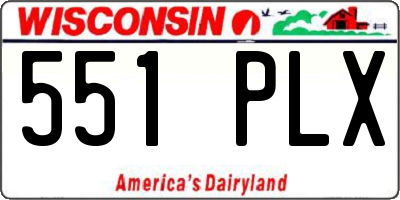 WI license plate 551PLX