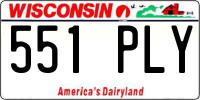 WI license plate 551PLY