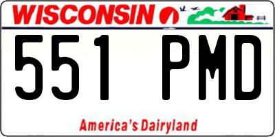 WI license plate 551PMD